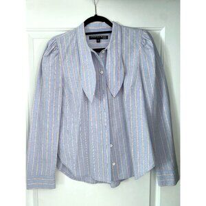 VERONICA BEARD - Dunbar Shirt - Blue/Pink Stripes